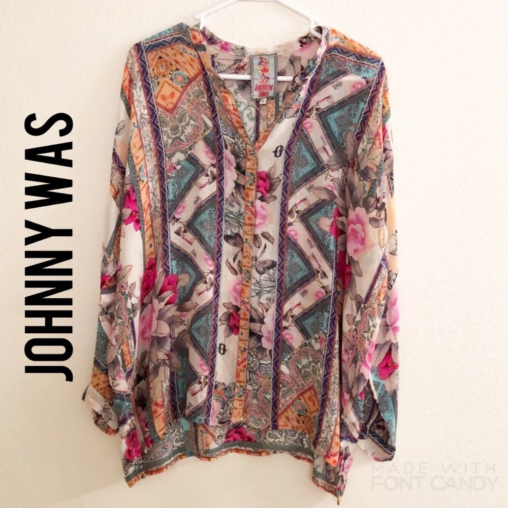 NWOT JOHNNY WAS BLOUSE